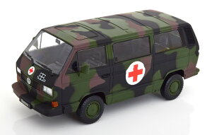 KK-SCALE 1/18 tHNX[Q T3 VN oX hCcR~} 1987 KK-Scale 1:18 VW T3 Syncro Bus German Army Ambulance 1987 camouflage