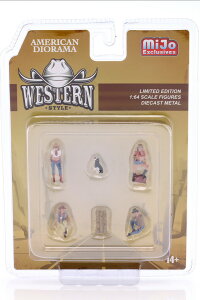 AJWI} 1/64 mtBMAZbgAmerican Diorama 1:64 Western Style figure set