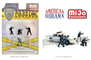 AJWI} 1/64 tBMAZbg -|XC American Diorama 1:64 Figures Set - Police Line - MIJO Exclusive