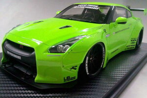 f 1/18 Y GT-R (R35) _bN EBO 2008N oeB[EH[N ptH[}X 30Onemodel 1:18 Nissan GTR (R35) Duck Wing Year 2008 "Liberty Walk Performance - Transparent Apple Green Metallic Only 30 piece