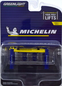 O[Cg RNeBu 1/64 ~V tg u[/CG[Greenlight Collectibles 1:64 Michelin Hebebuhne blue yellow in blister