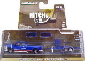 O[Cg RNeBu 1/64 _bW 2500 ^fJ[g[[p[tGreenlight Collectibles 1:64 Dodge RAM 2500 with Tandem Car Trailer Mopar in blister