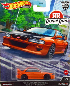 zbgEB[ v~A 1/64 Xo CvbT 22B-STI [jE1998 IW^bN/ubNHot Wheels Premium 1:64 Subaru Impreza 22B-STI Ronin Run 1998 orange-metallic black