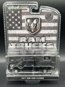 O[Cg RNeBu 1/64 Ram 3500 tbgxbh ubN gbN J~Y 2017 Greenlight Collectibles 1:64 Ram 3500 Flatbed Black Truck Cummins 2017