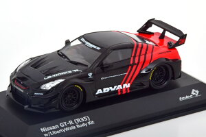 \h 1/43 Y GTR R35 oeB[EH[N {fBLbg 2022 ubN/bhSolido 1:43 Nissan GTR R35 Liberty Walk Body Kit 2022 black red