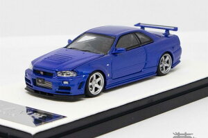 TIMEMICRO 1/64 Y XJCC GT-R R34 u[ {lbgJTIMEMICRO 1:64 Nissan Skyline GT-R R34 blue