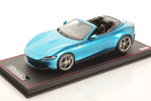 MR-MODELS 1/18 �t�F���[�� ���[�} �X�p�C�_�[ �I�[�v�� 2020 CON VETRINA �u���[�R���T-�u���[���b�g 49����� MR-MODELS 1:18 FERRARI ROMA SPIDER OPEN 2020 - CON VETRINA - BLU CORSA - BLUE MET LIMITED 49 ITEMS