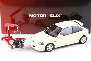 [^[wbNX 1/18 z_ VrbN ^CvR (EK9) `sIVbv zCg GW _CLXg JMOTORHELIX 1:18 Honda Civic Type R (EK9) Championship white + engine Diecast