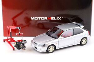 [^[wbNX 1/18 z_ VrbN ^CvR (EK9) H[O Vo[^bN{GW _CLXg JMOTORHELIX 1:18 Honda Civic Type R (EK9) Vogue silver metallic + engine Diecast