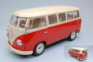 �E�B���[ 1/18 �t�H���N�X���[�Q�� T1 �o�X �E�B���h�E �o�� 1963 ���b�h/�N���[�� �J��WELLY 1:18 Volkswagen T1 Bus Window Van year 1963 red / cream