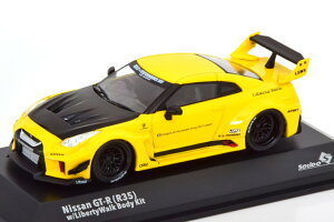 \h 1/43 Y GT-R (R35) oeB[EH[N {fBLbg CG[/ubNSolido 1:43 Nissan GT-R (R35) Liberty Walk Body Kit yellow black