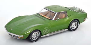 KK-SCALE 1/18 V{[ Rxbg C3 O\ȃ[tp[cƃTChpCvt 1972 CgO[^bNKK-Scale 1:18 Chevrolet Corvette C3 with removable roof parts and side pipes 1972 lightgreen-metallic