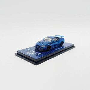 INNO64 1/64 ���Y GTR R34 �N���[�� �u���[ �J�[�{���t�@�C�o�[ �}�K�W���t��INNO64 1:64 Nissan GTR R34 Chrome Blue Carbon Fiber with Magazine