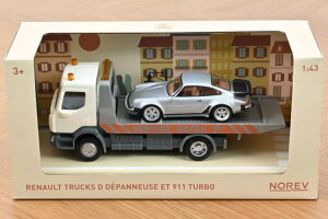 mu 1/43 m[ gbNJ[gX|[^[ |VF 911 930 3.0 ^[{ N[y t 1987 zCg/Vo[Norev 1:43 RENAULT TRUCK CAR TRANSPORTER WITH PORSCHE 911 930 3.0 TURBO COUPE 1987 WHITE/SILVER