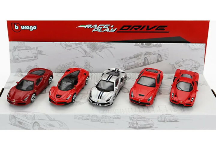 楽天市場】ブラーゴ 1/64 フェラーリ5台セット フェラーリ 488 GTB  