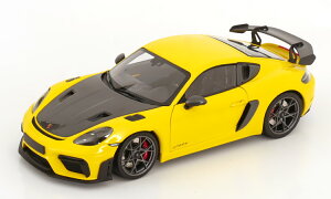 �~�j�`�����v�X 1/18 �|���V�F �P�C�}�� GT4 RS ���C�U�b�N�p�b�P�[�W 2024 �C�G���[ �J�[�{���O���[ �J��Minichamps 1:18 Porsche Cayman GT4 RS Weissach Package 2024 yellow carbon grey