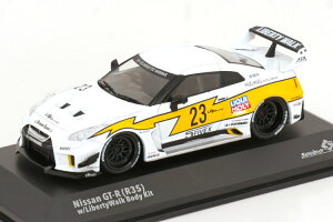 �\���h 1/43 ���Y GT-R/R35 #23 ���o�e�B�[�E�H�[�N �{�f�B�L�b�g 2019 �z���C�g/�C�G���[Solido 1:43 Nissan GT-R /R35 #23 Liberty Walk Body Kit 2019 white/yellow