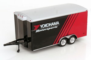 A[e/I[g[h 1/18 J[g[[ Rn}[^[X|[c ubN/bh/Vo[ JErtl/Auto World 1:18 Sonstiges Car Trailer Yokohama Motorsports black/red/silver