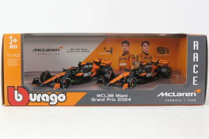 u[S 1/43 2Zbg }N[ MCL38 #4 & #81 tH[~1 }CA~ Ov 2024 h.mX / IXJ[ sAXgBurago 1:43 2-Car Set Mclaren MCL38 #4 & #81 GP F1 Miami 2024 L.Norris / O.Piastri