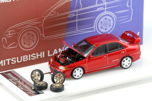 ���[�^�[�w���b�N�X 1/64 �O�H �����T�[ �G�{�����[�V���� 4 ���^�����b�h �z�C�[���d�l HEC EXPO �J��Motorhelix 1:64 Mitsubishi Lancer Evolution IV Metal red wheels HEC EXPO