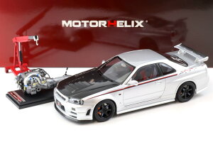 [^[wbNX 1/18 Y XJCC GT-R R34 jX CRS Vo[/J[{{lbg JMotorhelix 1:18 Nissan Skyline GT-R R34 Nismo CRS silver/Carbon hood