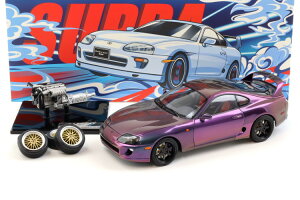 whelart 1/18 1/18 g^ X[v A80 N[y ~bhiCgp[v nh GWt zC[t Jwhelart 1:18 Toyota Supra A80 Coupe Midnight purple LHD with engine wheels
