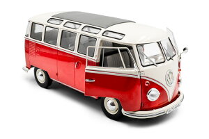 �\���h 1/18 �t�H���N�X���[�Q�� T1 �T���o�o�X 1962 ���b�h �z���C�g �J��Solido 1:18 Volkswagen VW T1 Samba bus 1962 red white