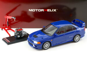 [^[wbNX 1/18 OH T[ G{[V 4 ACZu[ 1999 GWt JMotorhelix 1:18 Mitsubishi Lancer EVO 4 IV Icelle blue 1999 with engine