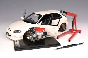 [^[wbNX 1/18 z_ VrbN EK9 ^CvR  GW ANZT[t 1999 zCgMotorhelix 1:18 HONDA CIVIC EK9 TYPE R MUGEN WITH ENGINE AND ACCESSORIES 1999 WHITE