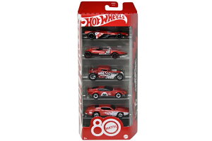 �z�b�g�E�B�[�� 1/64 80���N 5��Z�b�gHot Wheels 1:64 80th Anniversary 5 Pack Car Set
