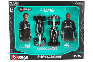 u[S 1/43 ZfX Ov Zbg tH[~1 2 W15 ygiX tH[~1 #44 V[Y 2024 CX n~g #63 W[W bZBburago 1:43 MERCEDES GP SET F1 2X W15 PETRONAS FORMUL