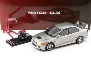 [^[wbNX 1/18 OH T[ G{[V 4 IV X`[Vo[ 1999 GWtMotorhelix 1:18 Mitsubishi Lancer EVO 4 IV Steel silver 1999 with engine