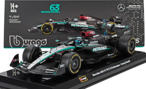 �u���[�S 1/24 �����Z�f�X GP �t�H�[�~����1 W15 EQ �p�t�H�[�}���X �`�[�� AMG �y�g���i�X ���[�^�[�X�|�[�c #63 2024 �W���[�W ���b�Z�� �p�C���b�g�t�� �V���[�P�[�X�t��Bburago 1:24 MERCEDES GP F1 W15 EQ