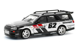 �|�b�v���[�X 1/64 ���Y �X�e�[�W�A SIM0N'S �K���[�W #62 �u���b�NPop Race 1:64 Nissan STAGEA SIM0N'S GARAGE N62 BLACK