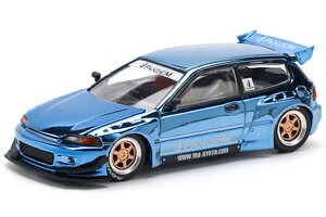 �|�b�v���[�X 1/64 �p���f�� �V�r�b�N EG6 �u���[�N����Pop Race 1:64 PANDEM CIVIC EG6 BLUE CHROME