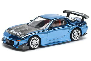 �|�b�v���[�X 1/64 �}�c�_ RX7 RE�J�{ ���C�h�{�f�B �u���[�N����Pop Race 1:64 Mazda RX7 RE AMEMIYA WIDEBODY BLUE CHROME