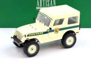 �O���[�����C�g 1/18 �W�[�v CJ-5 �n�[�h�g�b�v �����[�����h�B�x�@ 1983 �z���C�gGreenlight 1:18 Jeep CJ-5 Hardtop Maryland State Police 1983 white