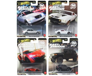 �z�b�g�E�B�[�� 1/64 4��Z�b�g ���C���h�E�X�s�[�h 2025 N�P�[�XHot Wheels 1:64 4 Cars Set Fast & Furious 2025 N Case