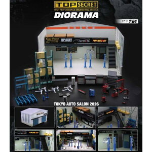 KKK���f�� 1/64 �g�b�v�V�[�N���b�g �W�I���} �W�I���} �K���[�W TAS26 �����I�[�g�T���� 2026 ����KKK MODEL 1:64 TOP SECRET DIORAMA DIORAMA GARAGE TAS26 TOKYO AUTO SALON 2026 Limited Edition