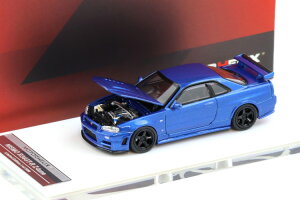 ���[�^�[�w���b�N�X 1/64 ���Y �j�X�� R34 GT-R Z-tune �x�C�T�C�h�u���[Motorhelix 1:64 Nissan NISMO R34 GT-R Z-tune Bayside Blue