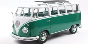 �\���h 1/18 �t�H���N�X���[�Q�� VW T1 �T���o�o�X 1962 �O���[�� �z���C�gSolido 1:18 Volkswagen VW T1 Samba Bus year 1962 green white