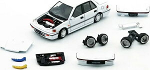 BM�N���G�C�V�����Y 1/64 �z���_ �V�r�b�N EF2 1991 �z���C�g ���n���h��BM CREATIONS 1:64 Honda Civic EF2 1991 White LHD