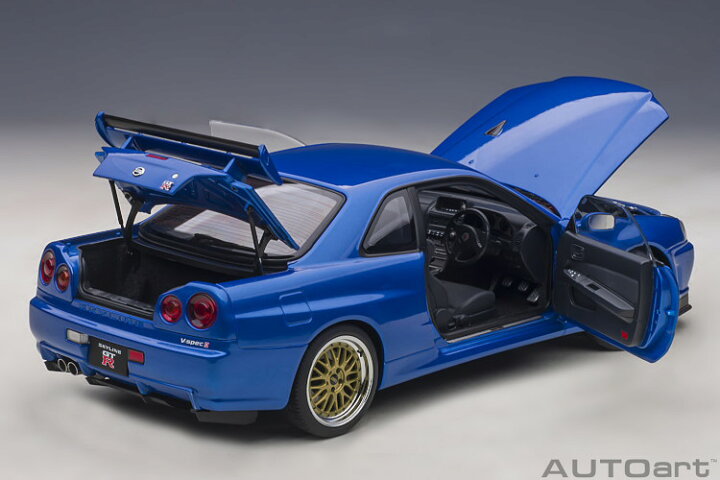 楽天市場】オートアート 1/18 日産 スカイライン GT-R (R34) Vスペック  