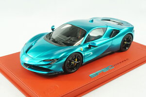 BBR 1/18 tF[ SF90 Xg_[ u[N[ bhfbNX U[x[X 15BBR 1:18 Ferrari SF90 Stradale in color Blue chrome set on red deluxe leather base limited 15 pieces