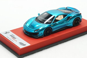 BBR 1/43 tF[ 488 sX^ N[u[ bhU[x[X 10BBR 1:43 Ferrari 488 pista in color chrome blue set on red leather base limited 10 pieces