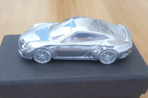 |VF 1/43 |VF 911 ^[{ 991 A~jE y[p[EFCgGenuine FACTORY Porsche 911 turbo Aluminum Chrome model scale 1:43 Paperweight