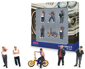 �A�����J���W�I���} 1/64 �t�B�M���A ���[���C�_�[�Y 5�̃Z�b�g ���]��1��tAmerican Diorama 1:64 Figure Low Riders Set 5 Figures 1 Bicycle