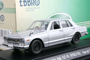 Gu 1/43 Y XJCC GT-R PGC10 ^ 1969 ^bNVo[Ebbro 1:43 Nissan Skyline GT-R PGC 10 Late Version 1969 Metallic Silver