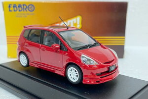 �G�u�� 1/43 �z���_ �t�B�b�g (�W���Y) ���Q�� ���b�h JDM �_�C�L���X�g���f���J�[EBBRO 1:43 Honda FIT (JAZZ) MUGEN RED JDM diecast model car