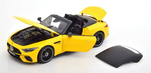 iScale 1/18 ZfX AMG SL 63 4}`bN+ (R232) [ou \tggbv CG[1000 JiScale 1:18 Mercedes AMG SL 63 4Matic+ (R232) with removable Softtop yellow Limited Edition 1000 pcs